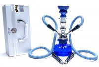 Blue Mamba with case - Small 2 Hose 10 inch Hookah